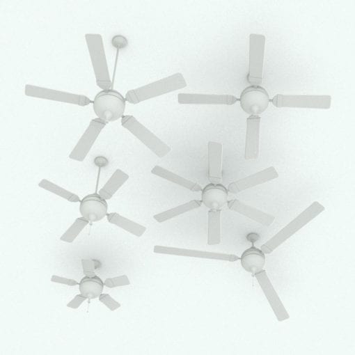 Revit Family / 3D Model - Ceiling Fan Sphere Variations