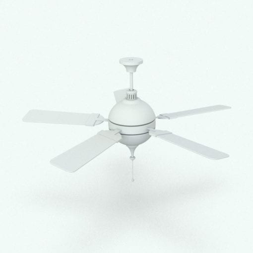 Revit Family / 3D Model - Ceiling Fan Sphere Perspective 2