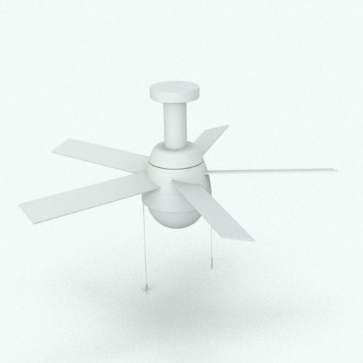 Revit Family / 3D Model - Ceiling Fan Modern 1 Perspective 2