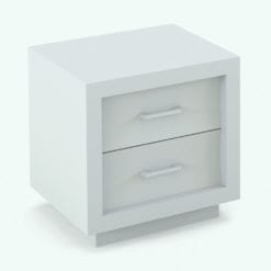 Revit Family / 3D Model - Curved In Drawers Bed Set Night Stand