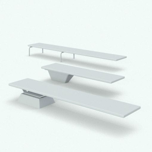 Revit Family / 3D Model - Gothic Pool Diving Boards