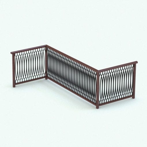 Revit Family / 3D Model - Interlaced Elliptical Railing Rendered in Revit