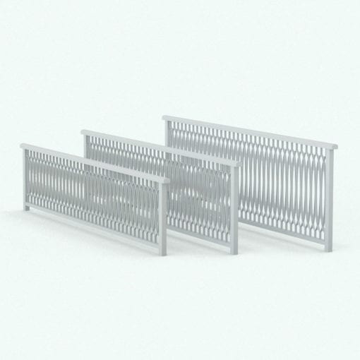 Revit Family / 3D Model - Interlaced Elliptical Railing Variations