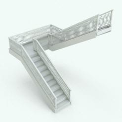 Revit Family / 3D Model - Interlaced Elliptical Railing on Stair 1