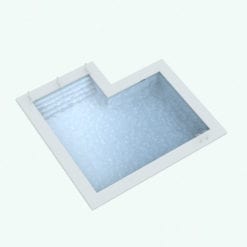 Revit Family / 3D Model - L-Shape Pool Perspective