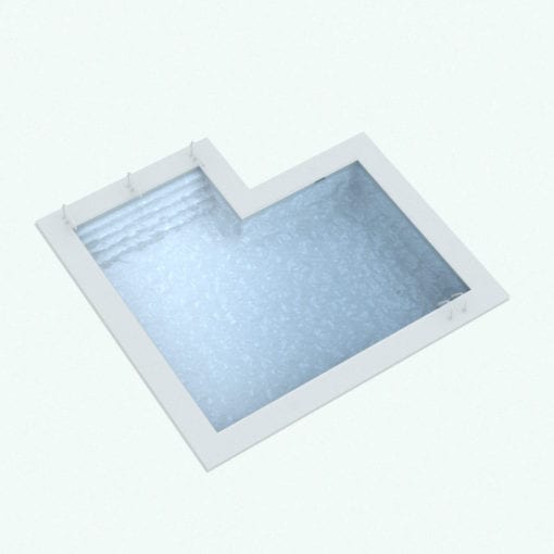 Revit Family / 3D Model - L-Shape Pool Perspective