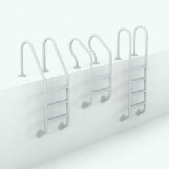 Revit Family / 3D Model - L-Shape Pool Ladders