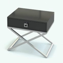 Revit Family / 3D Model - Modern X Shape Base Night Stand Rendered in Revit