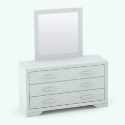 Revit Family / 3D Model - Rectangular Handles Bed Set Dresser