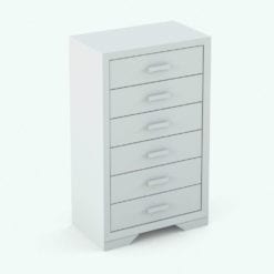 Revit Family / 3D Model - Rectangular Handles Bed Set Chest With Drawers