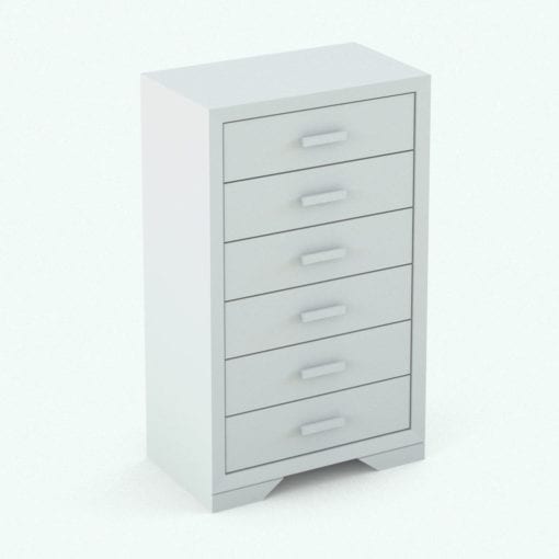 Revit Family / 3D Model - Rectangular Handles Bed Set Chest With Drawers