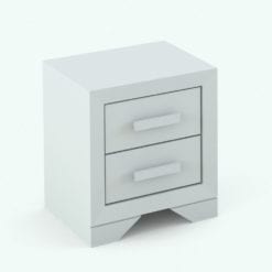 Revit Family / 3D Model - Rectangular Handles Bed Set Night Stand