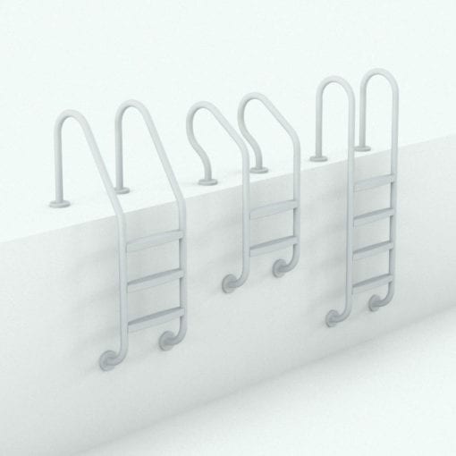 Revit Family / 3D Model - Rectangular Pool With Hot Tub Ladders
