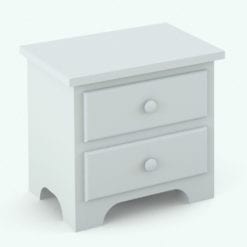 Revit Family / 3D Model - Solid Wood Circular Knobs Bed Set Night Stand