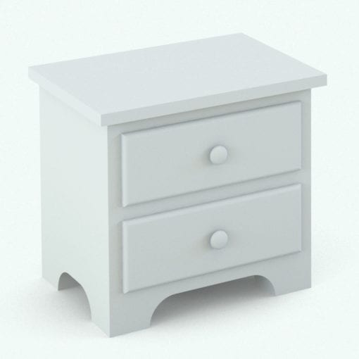 Revit Family / 3D Model - Solid Wood Circular Knobs Bed Set Night Stand