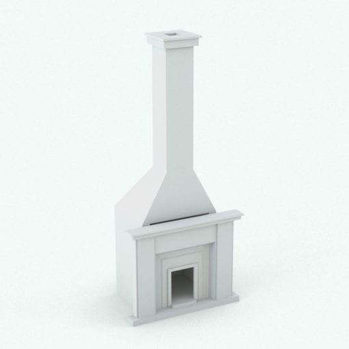 Revit Family / 3D Model - Modern Fireplace Two Toned Complete