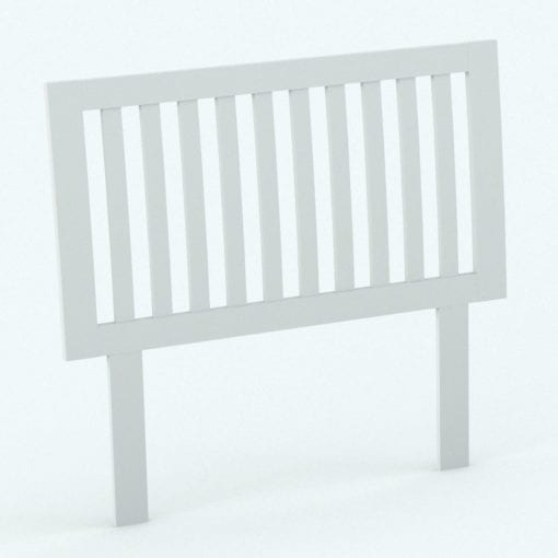 Revit Family / 3D Model - Bed With Wood Slats Headboard