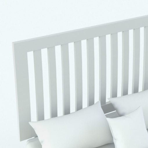 Revit Family / 3D Model - Bed With Wood Slats Headboard Detail