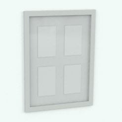 Revit Family / 3D Model - Glass Frame Glass Mat Multiformat Perspective