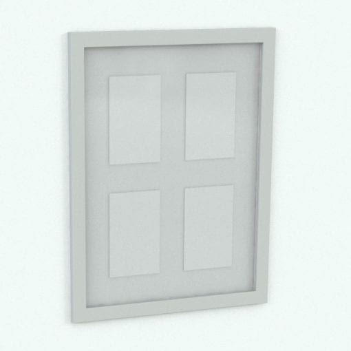 Revit Family / 3D Model - Glass Frame Glass Mat Multiformat Perspective