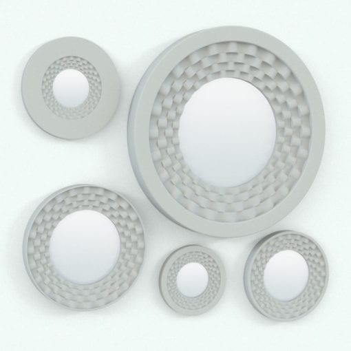 Revit Family / 3D Model - Wall Mirror Waves 2 Variations