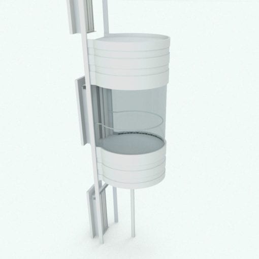 Revit Family / 3D Model - Circular Panoramic Elevator Car