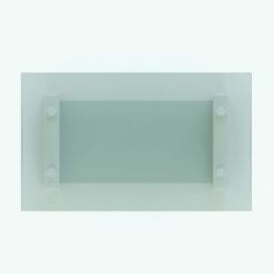 Revit Family / 3D Model - Modern Double Glass Coffee Table Top View