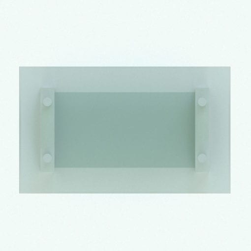 Revit Family / 3D Model - Modern Double Glass Coffee Table Top View