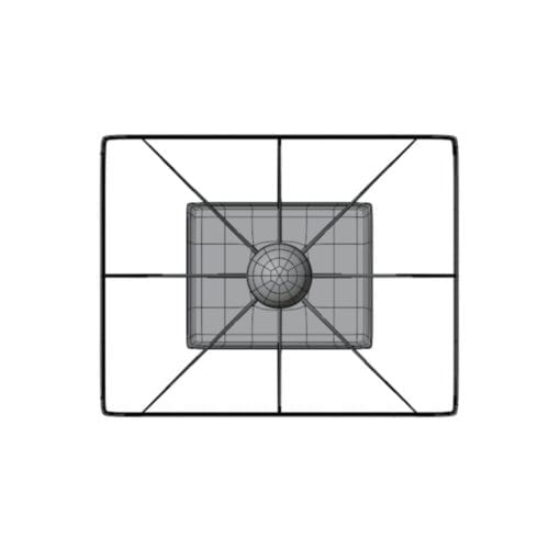 Revit Family / 3D Model - Leather Square Lamp Top View