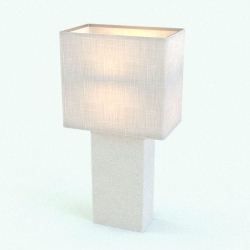 Revit Family / 3D Model - Leather Square Lamp Rendered in Revit