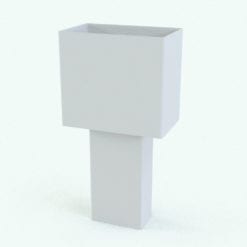 Revit Family / 3D Model - Leather Square Lamp Perspective