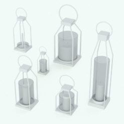Revit Family / 3D Model - Modern Hollow Structure Candle Variations