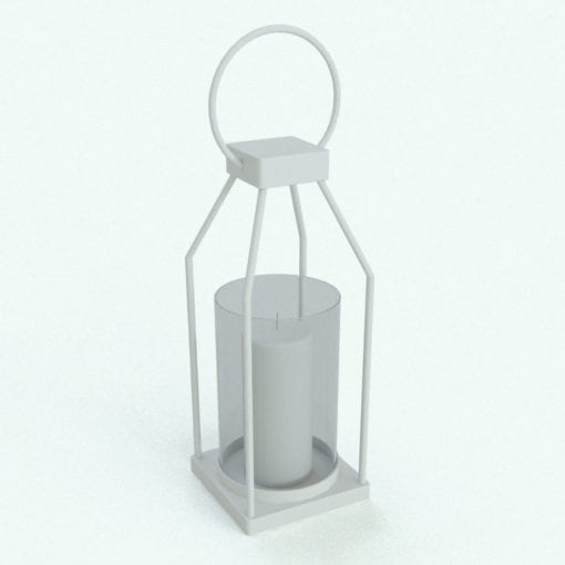 Revit Family / 3D Model - Modern Hollow Structure Candle Perspective