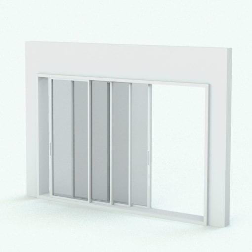 Revit Family / 3D Model - Door SLD XXXX Multi Slide Perspective
