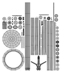 Revit Family / 3D Model - Modern Standing Lamp UV's 2