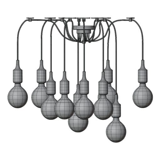 Revit Family / 3D Model - Modern Spider Chandelier Front View