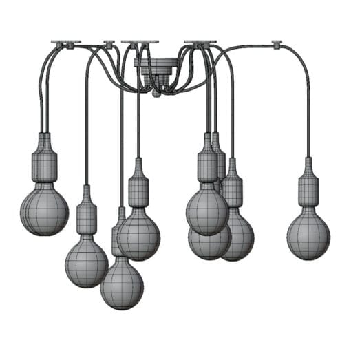Revit Family / 3D Model - Modern Spider Chandelier Side View