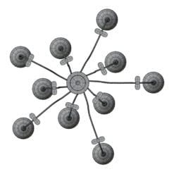 Revit Family / 3D Model - Modern Spider Chandelier Top View