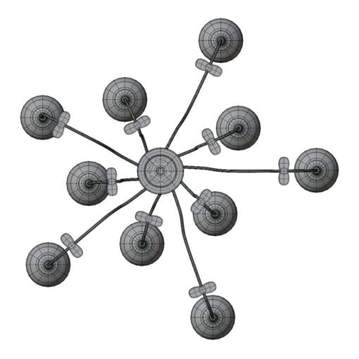 Revit Family / 3D Model - Modern Spider Chandelier Top View