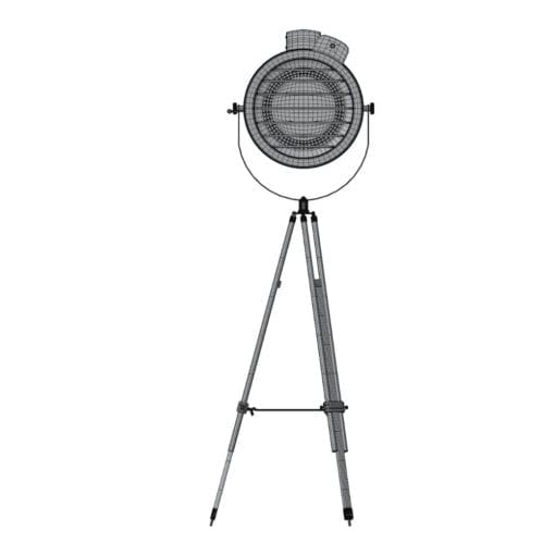 Revit Family / 3D Model - Modern Tripod Standing Lamp Front View