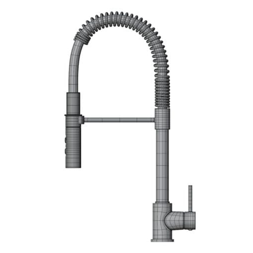 Revit Family / 3D Model - Pull Down Modern Kitchen Faucet Side View