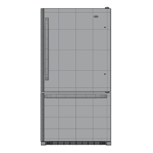 Revit Family / 3D Model - Refrigerator With Bottom Freezer Front View