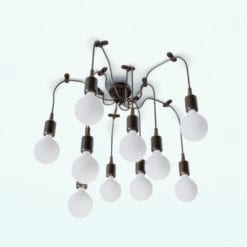 Revit Family / 3D Model - Modern Spider Chandelier Rendered in Vray