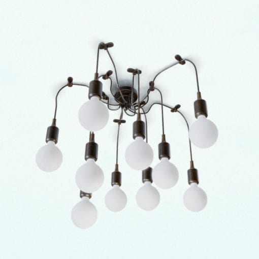 Revit Family / 3D Model - Modern Spider Chandelier Rendered in Vray