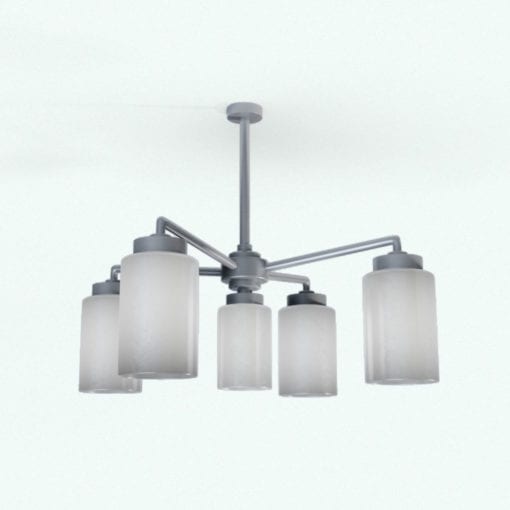 Revit Family / 3D Model - Radial Modern Chandelier Rendered in Vray