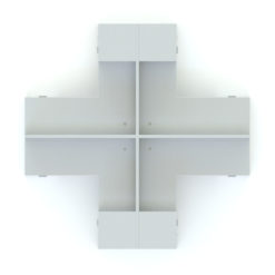 Revit Family / 3D Model - L-Shape Desk Cubicle With Drawers and Cabinet Top View