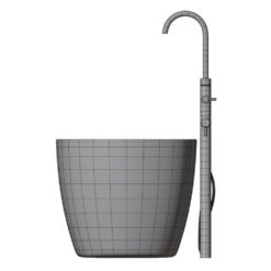 Revit Family / 3D Model - Curved Bathtub 1 Side View