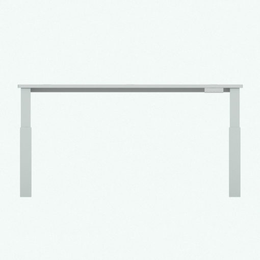 Revit Family / 3D Model - Modern Rectangular Standing Desk Front View